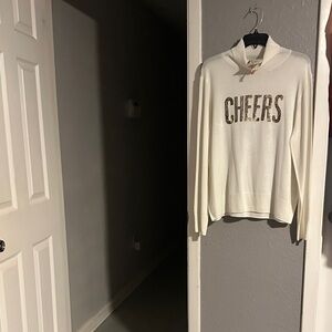 Alex Marie Ivory 'CHEERS' Sequin Pullover